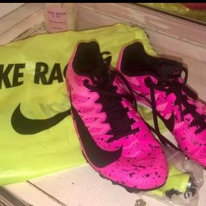 Women’s Hot Pink and Black Size 8 Nike Lace Up Track Spikes